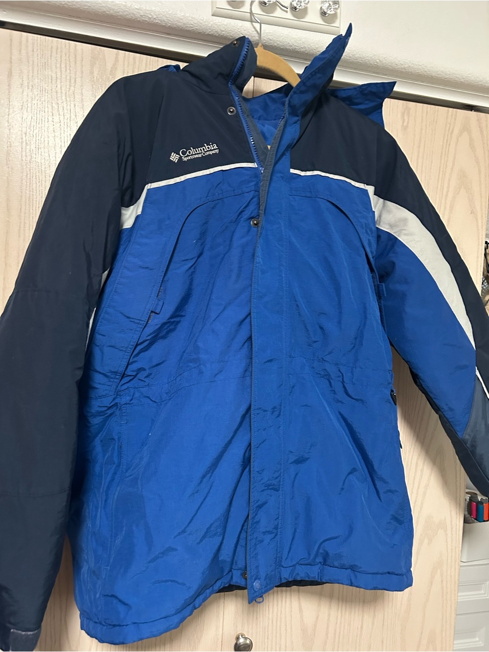 Columbia Bright Blue Jacket with Navy Trim